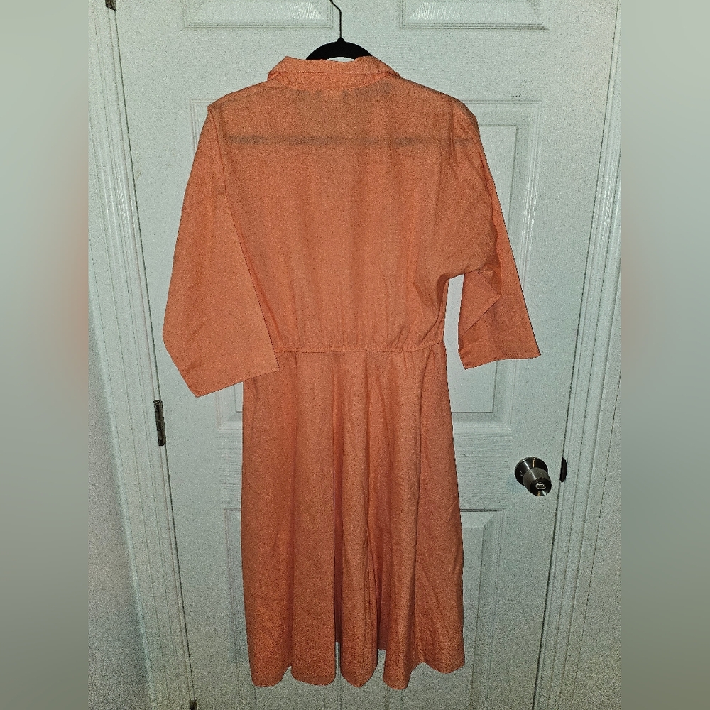 The American Shirt Dress Peach Button-Up Dress - Picture 4 of 5